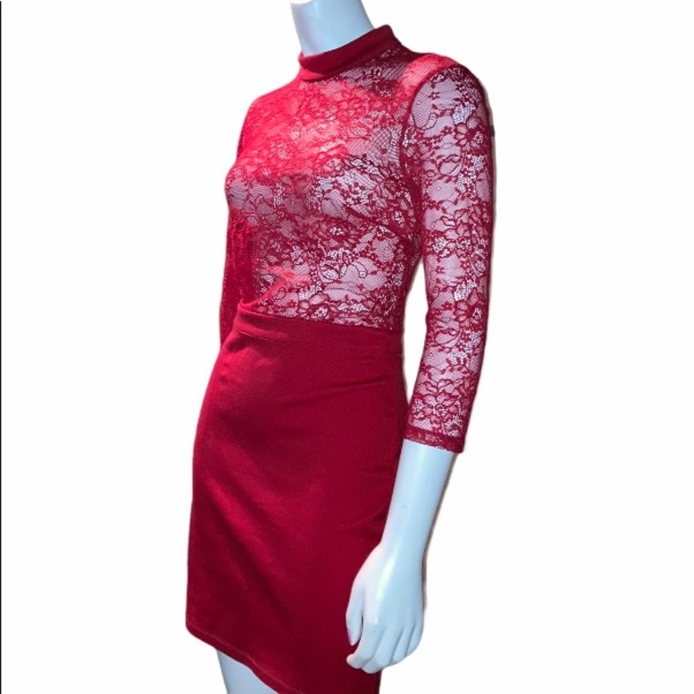 Bebe Red Lace Minidress